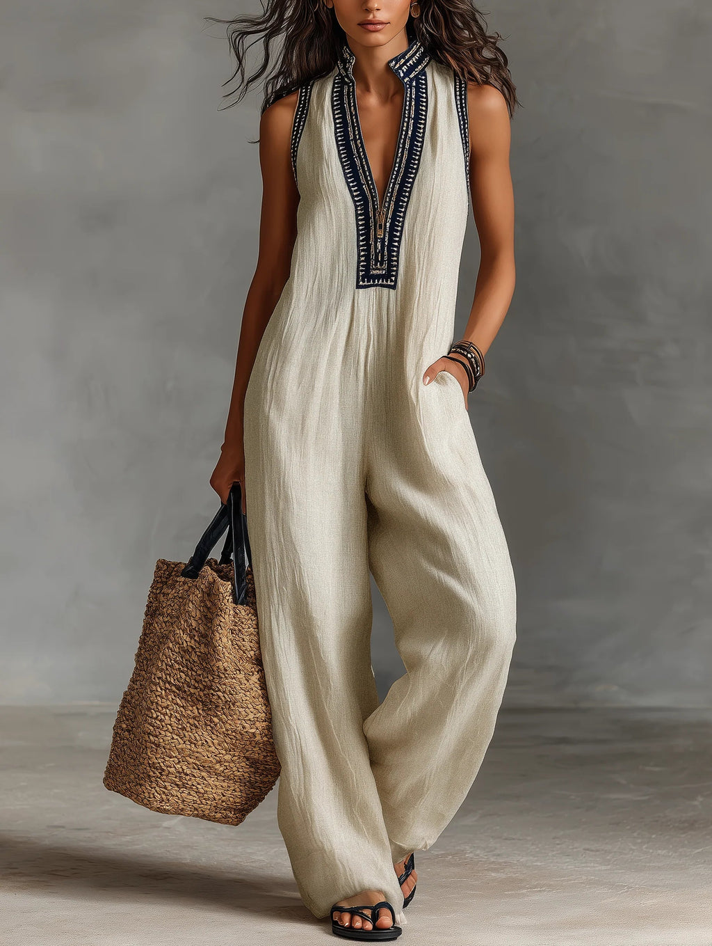 Lila | Stand-Up Collar Jumpsuit