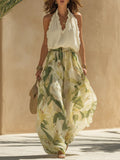 Alessandra | Chiffon Ruffle Top Print Trouser Set