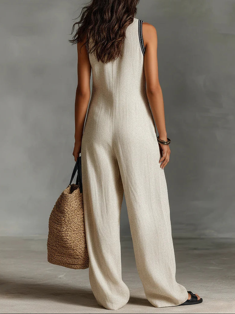 Fiona | Minimalist Sleeveless Zip Jumpsuit
