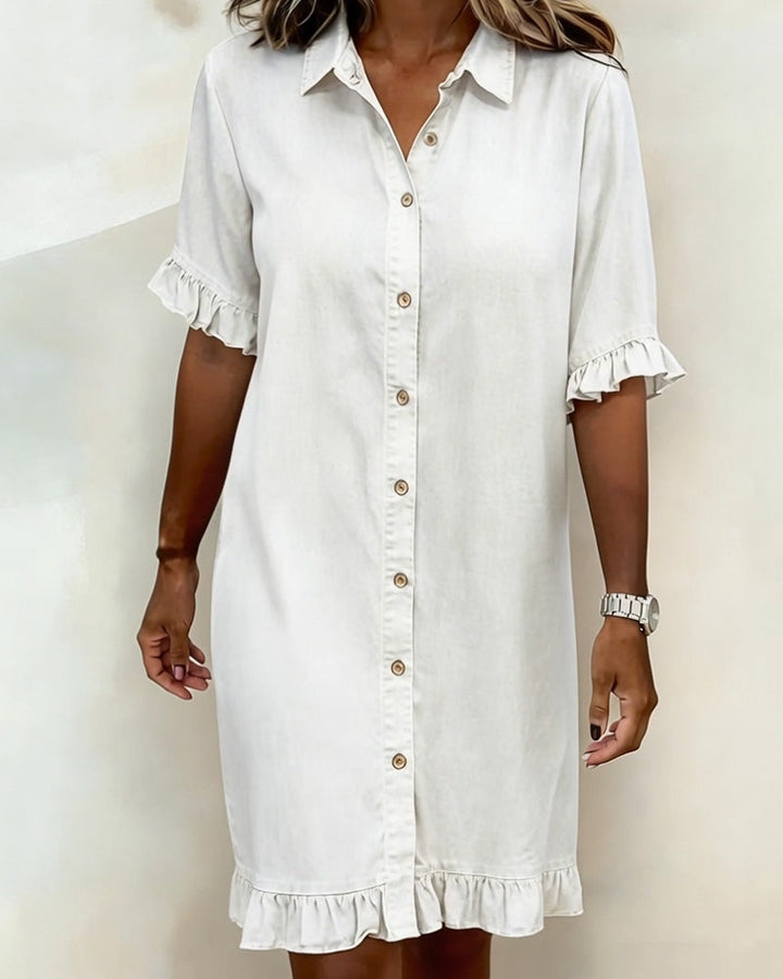Veronica | Comfortable Denim Dress with Flattering Rubbing