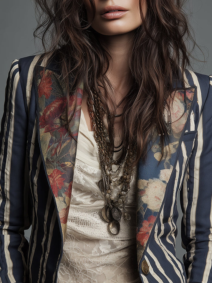 Janice | Bohemian Striped Blazer