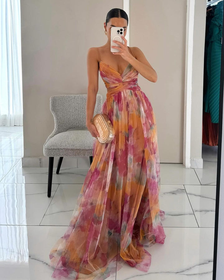 Genevieve | Charming Maxi Dress with Floral Print