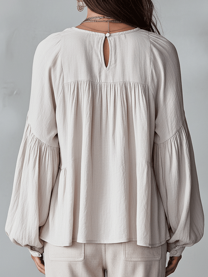 Laurie | Airy Vintage-Inspired Ruffle Soft Ruffle Bohemian Blouse
