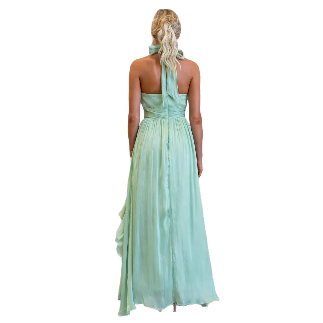 Celestia | Ruffled Halter Maxi Dress
