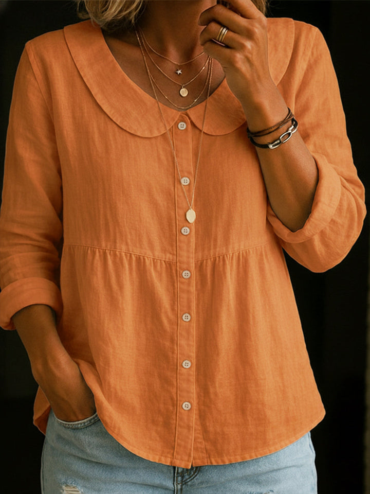 Arla | Blouse with Peter Pan Collar Made of Soft Linen
