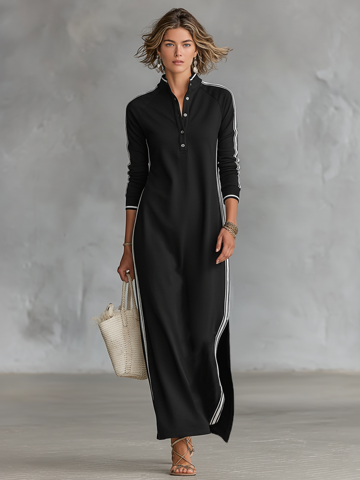 Sammy | Sweat Maxi Dress Button Collar