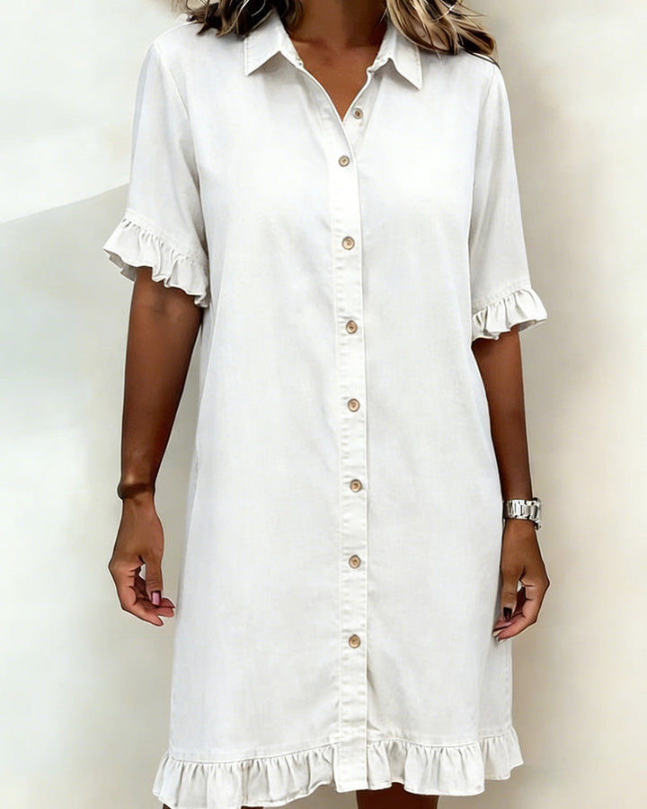 Vanessa | Comfortable Denim Dress with Flattering Ruching
