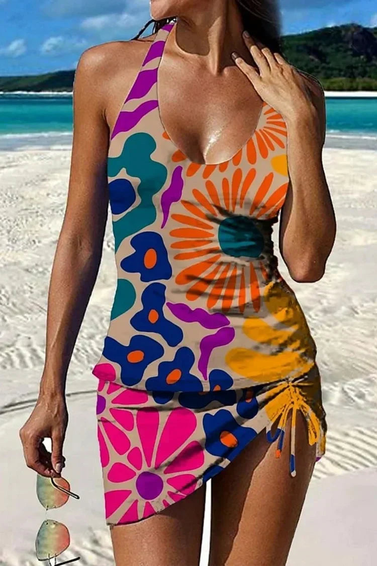 Fiesta | Floral Graphic Tankini with Shorts, Tummy Control Effect