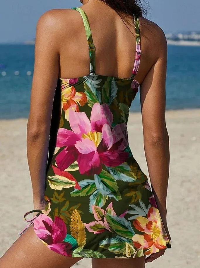Fiesta | Floral Graphic Tankini with Shorts, Tummy Control Effect