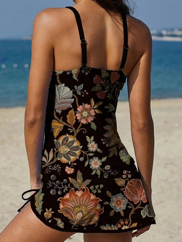 Fiesta | Floral Graphic Tankini with Shorts, Tummy Control Effect