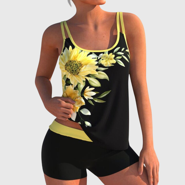 Flora | Floral Tankini with Shorts, Tummy Control Effect