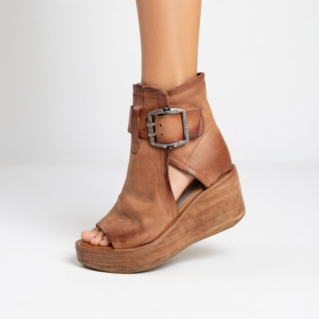 Orélisse  |  Open-toe Wedge Ankle Boots in Modern Style