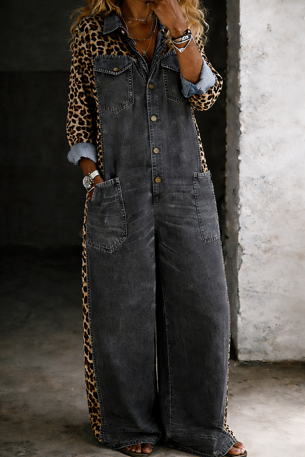 Amanda | Denim Shirt Jumpsuit