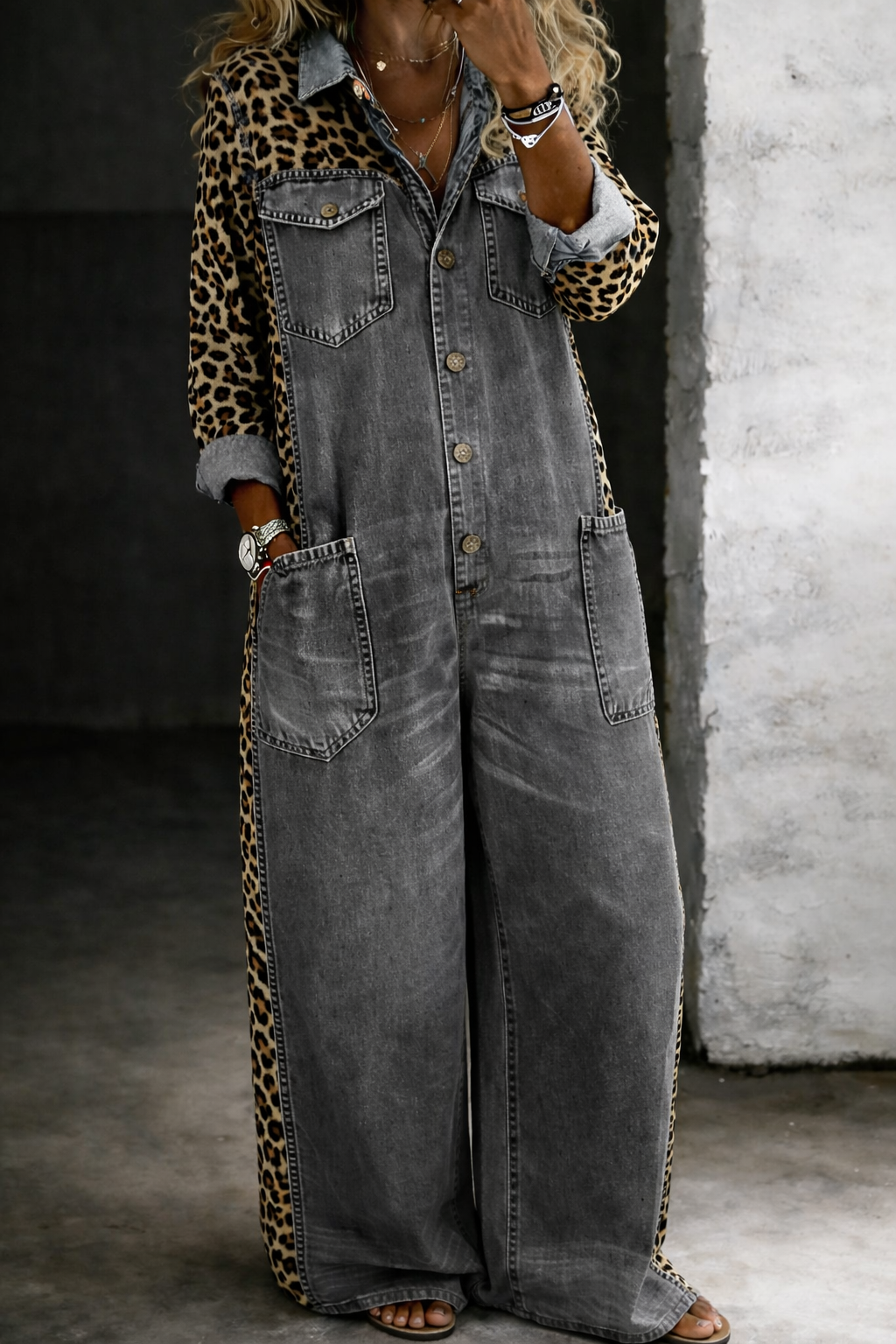Amara | One Piece Denim Shirt Jumpsuit