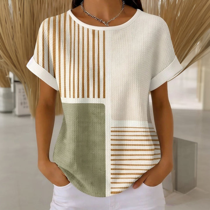 Élina | Striped Color Block T-Shirt