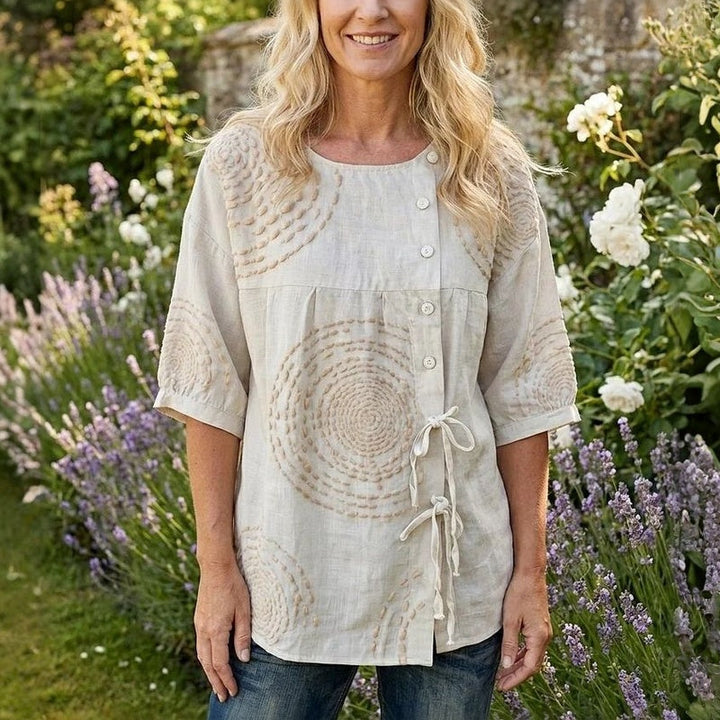 Élodie | Casual Vintage Printed Blouse