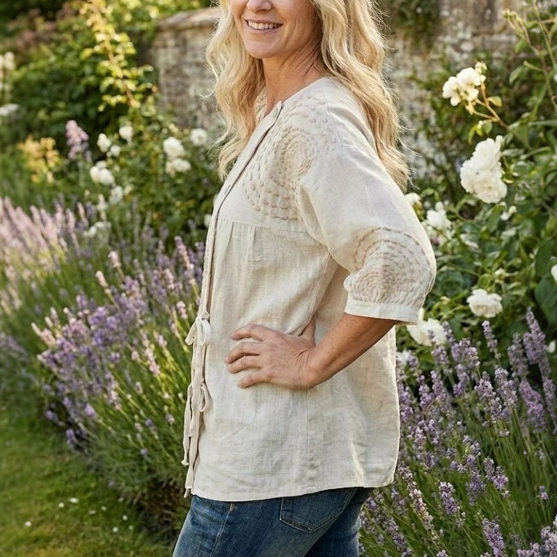 Élodie | Casual Vintage Printed Blouse