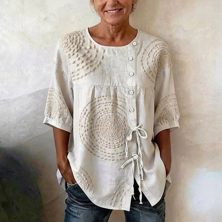 Élodie | Casual Vintage Printed Blouse