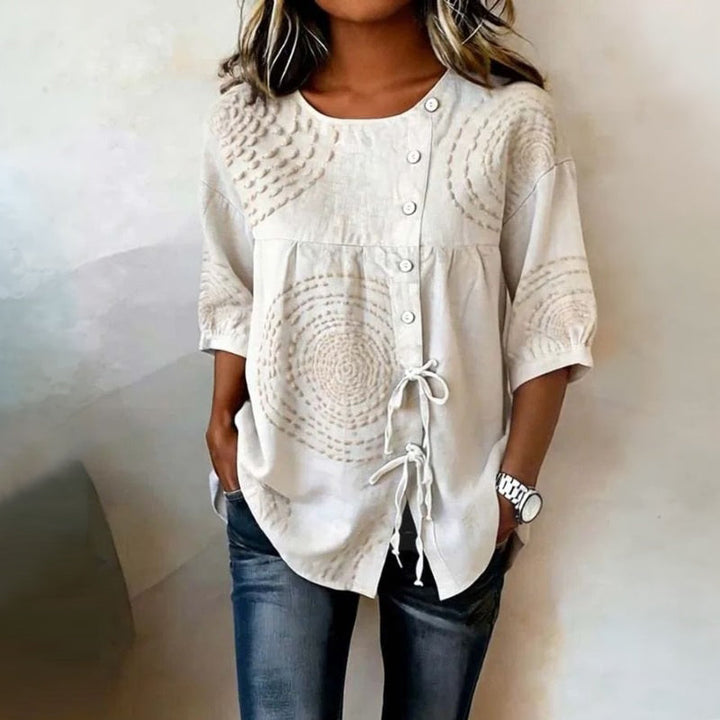 Élodie | Casual Vintage Printed Blouse