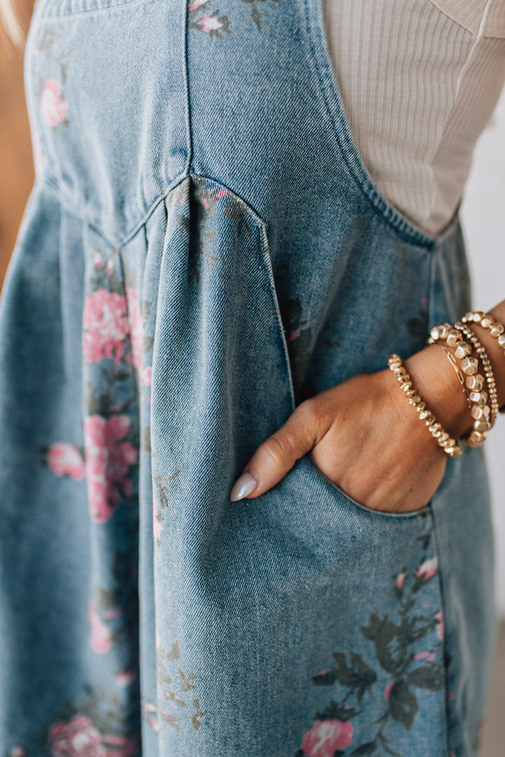 Lumiere | Floral Denim Shortalls