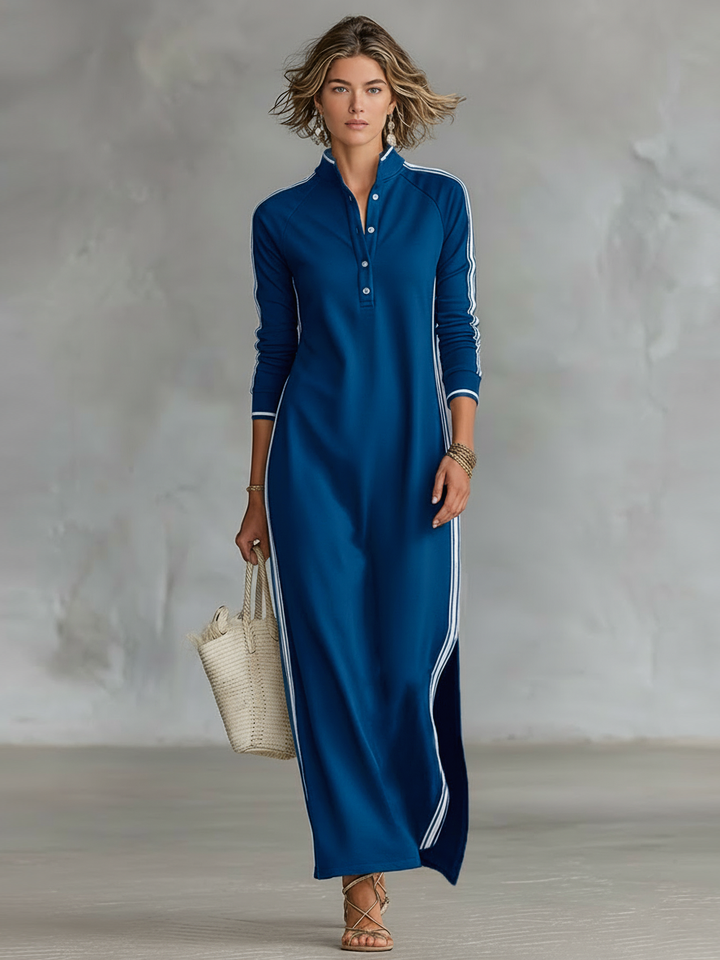 Sammy | Sweat Maxi Dress Button Collar