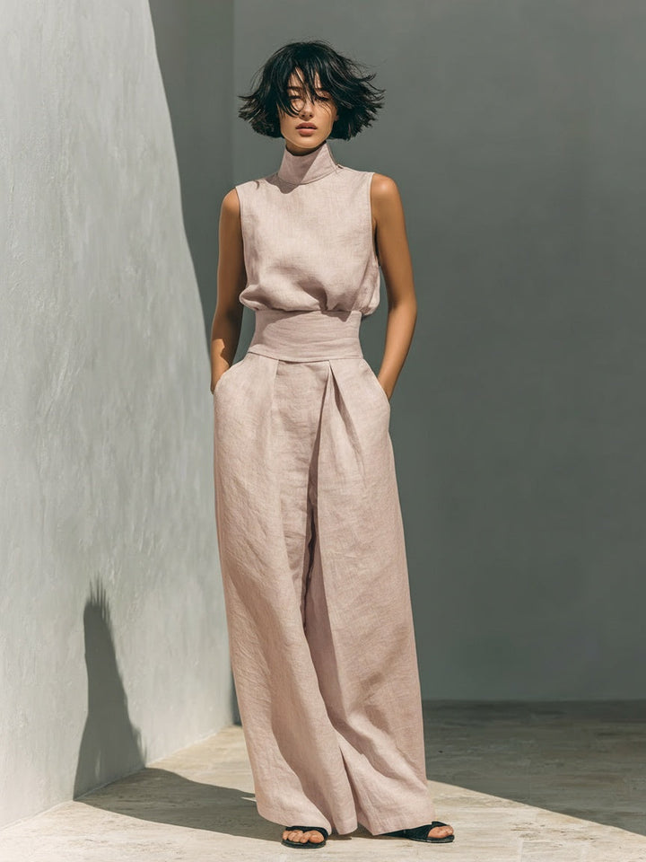 Dorothy | Beige Cotton-Linen Two-Piece Set