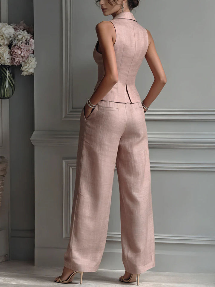 Julie | Two-Piece Set with V-Neck and Buttons