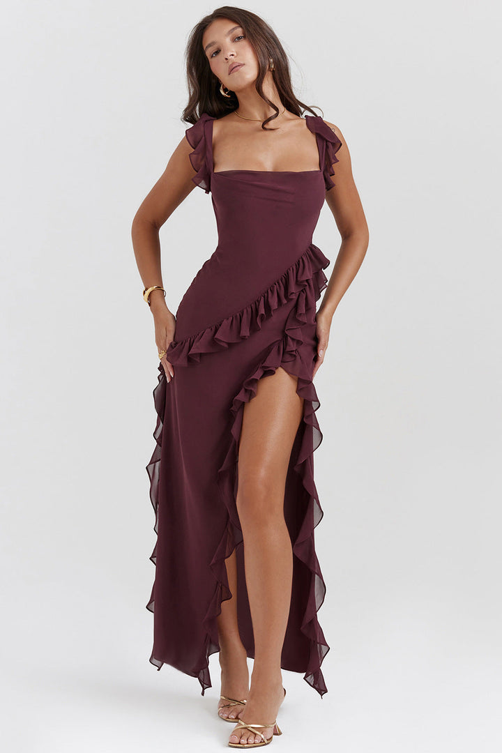 Tiana | Dark Plum Long Dress