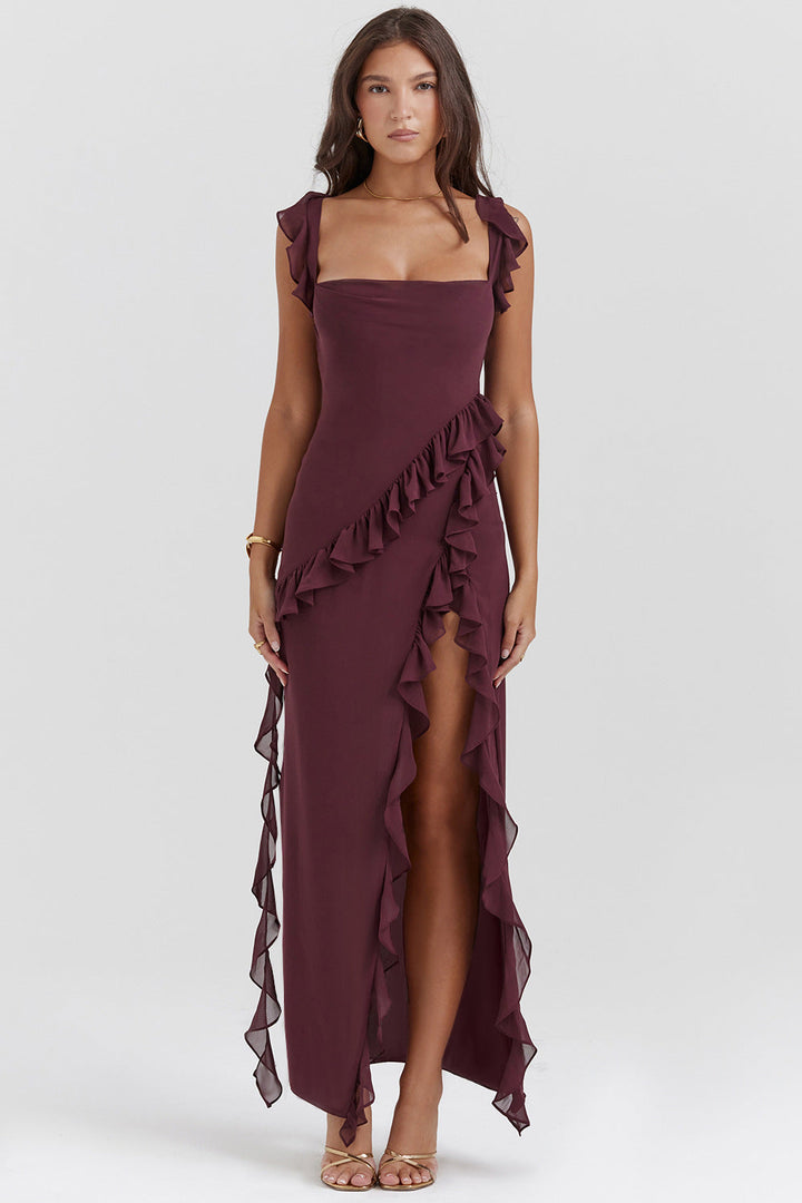 Tiana | Dark Plum Long Dress