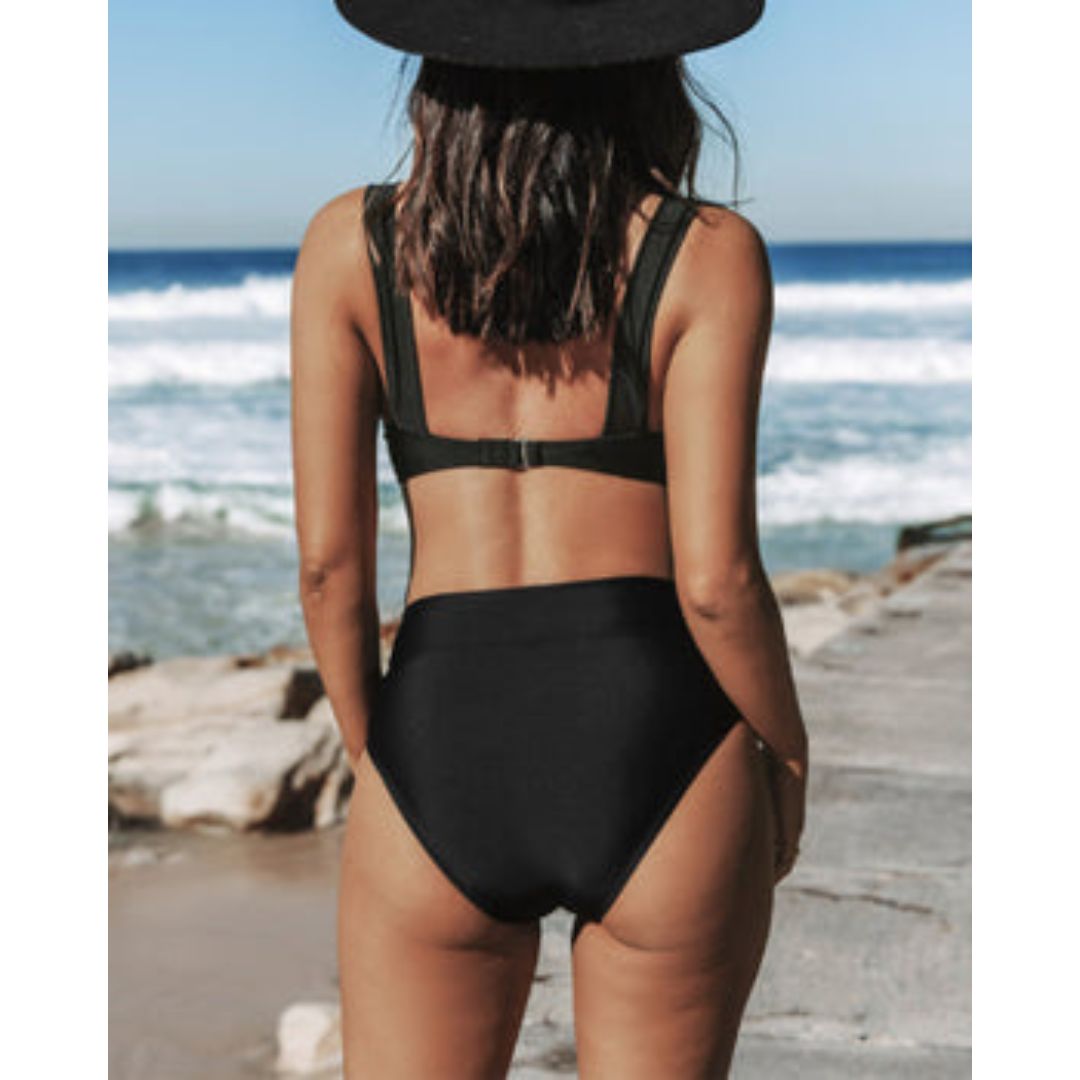 Heather | Solid High-Waisted Bikini