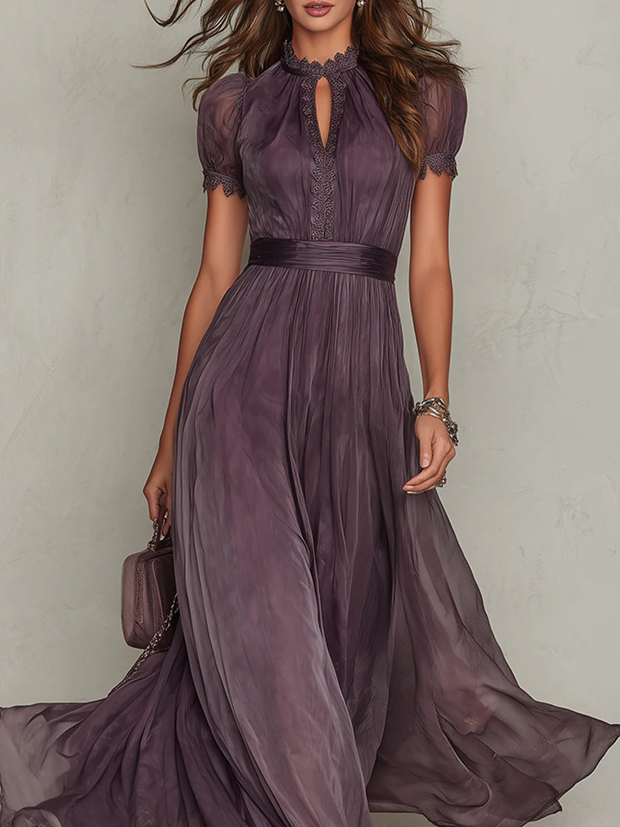 Marie | Purple Keyhole Maxi Dress