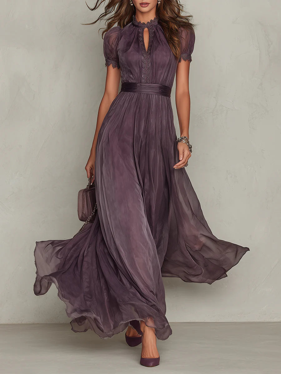 Marie | Purple Keyhole Maxi Dress
