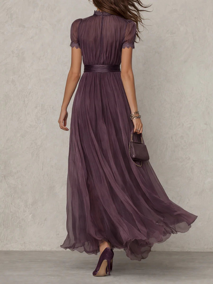 Marie | Purple Keyhole Maxi Dress