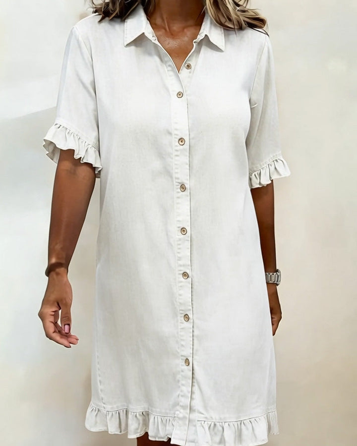 Veronica | Comfortable Denim Dress with Flattering Rubbing