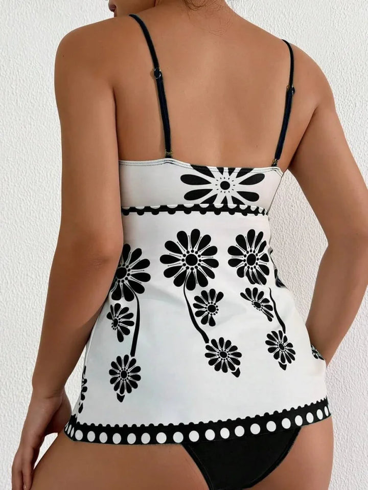 Margarita | Tankini Set with Floral Pattern and Tummy Control