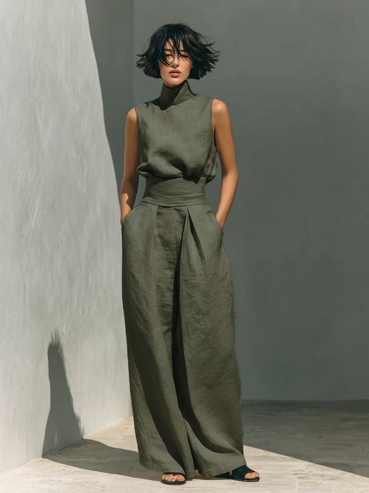 Nuria | Minimalist Sleeveless Top Set