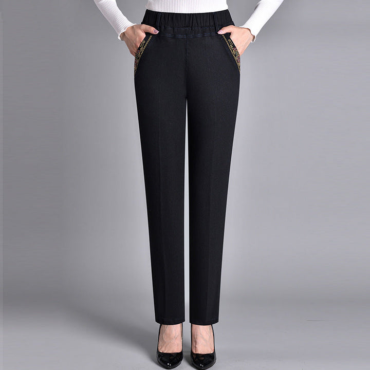 Lara | Women's Jeans with Side Pockets and Elastic Waist