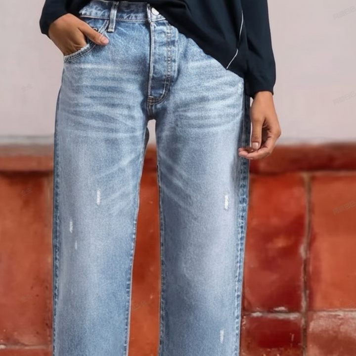 Abbey | Retro Cropped Straight Jeans