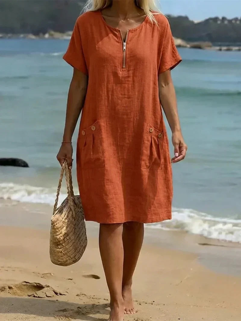 Pascale | Zip-Front Maxi Dress